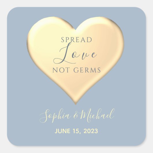 Spread Love Wedding Favor Vierkante Sticker (Voorkant)