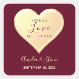Spread Love Wedding Favor Vierkante Sticker
