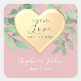 Spread Love Wedding Favor Vierkante Sticker