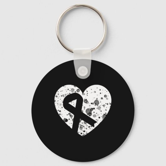Spread Love With Graphic Heart And Ribbon Cancer Sleutelhanger (Voorkant)