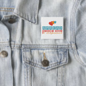 Spread Peace Love and Compassion Vierkante Button 5,1 Cm (In situ)