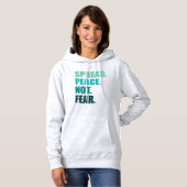 Spread Peace not Angst Green Text Hoodie (Voorkant volledig)