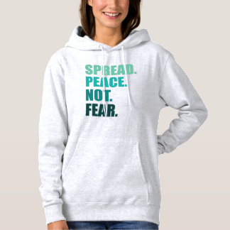Spread Peace not Angst Green Text Hoodie