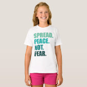 Spread Peace not Angst Green Text T-shirt (Voorkant volledig)