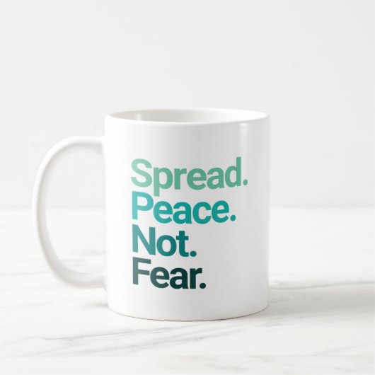 Spread Peace not Angst Green Typografie Koffiemok (Links)