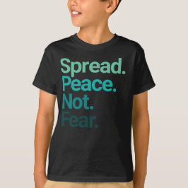 Spread Peace not Angst Green Typografie T-shirt