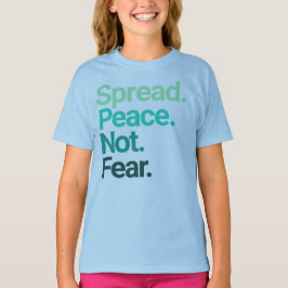 Spread Peace not Angst Green Typografie T-shirt