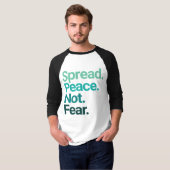 Spread Peace not Angst Green Typografie T-shirt (Voorkant volledig)