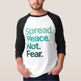 Spread Peace not Angst Green Typografie T-shirt