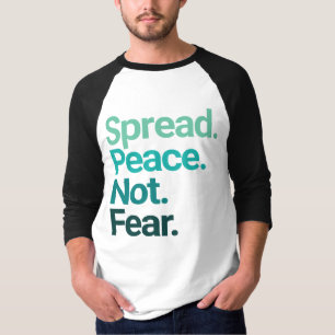 Spread Peace not Angst Green Typografie T-shirt
