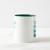 Spread Peace not Angst Green Typografie Tweekleurige Koffiemok (Center)
