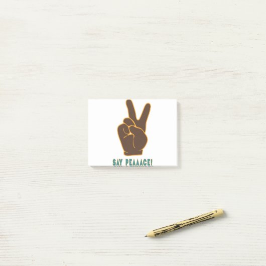 Spread Peace not Angst Hand Sign Post-it® Notes (Op bureau)