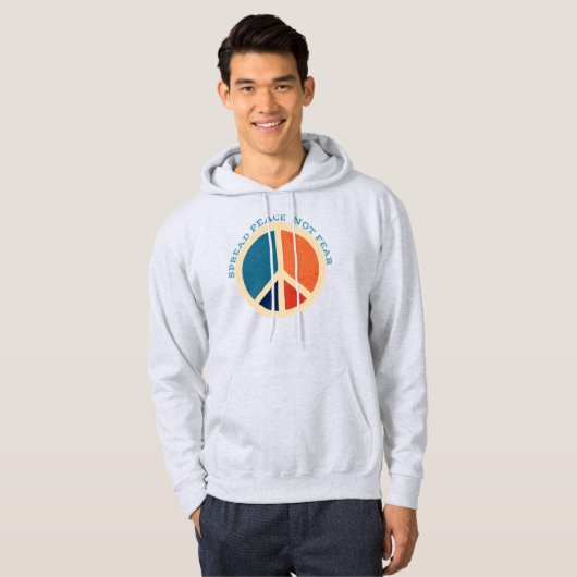 Spread Peace not Angst  Vredessymbool Hoodie (Voorkant volledig)