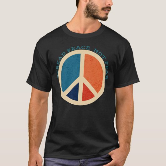 Spread Peace not Angst  Vredessymbool T-shirt (Voorkant)