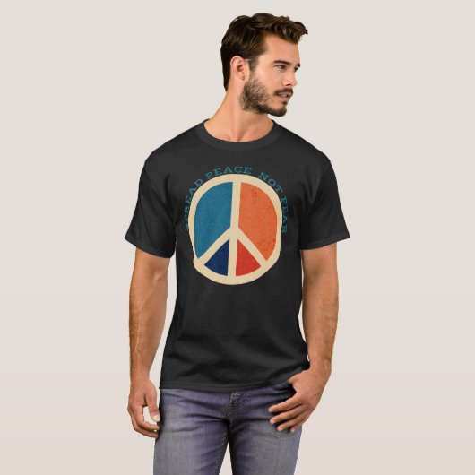 Spread Peace not Angst  Vredessymbool T-shirt (Voorkant volledig)