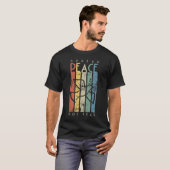 Spread Peace not Fear Dove Retro Stripes T-shirts (Voorkant volledig)