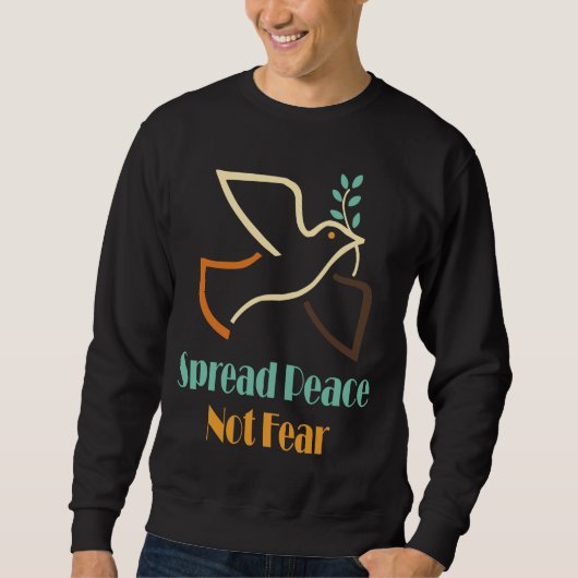 Spread Peace not Fear Retro Dove Sweatshirts Trui (Voorkant)