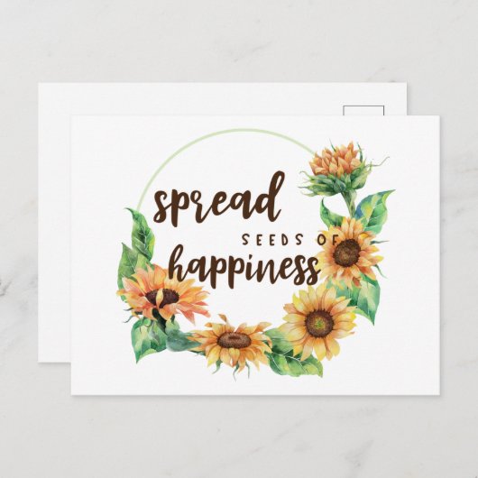 Spread Seeds of Happiness Briefkaart (Voorkant / Achterkant)