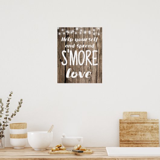 Spread S'mores Love Wedding Sign String-lampjes Poster (Keuken)