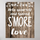 Spread S'mores Love Wedding Sign String-lampjes Poster (Voorkant)