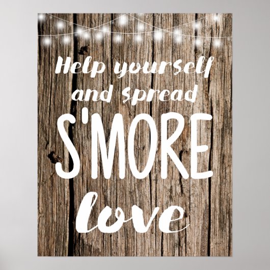 Spread S'mores Love Wedding Sign String-lampjes Poster (Voorkant)