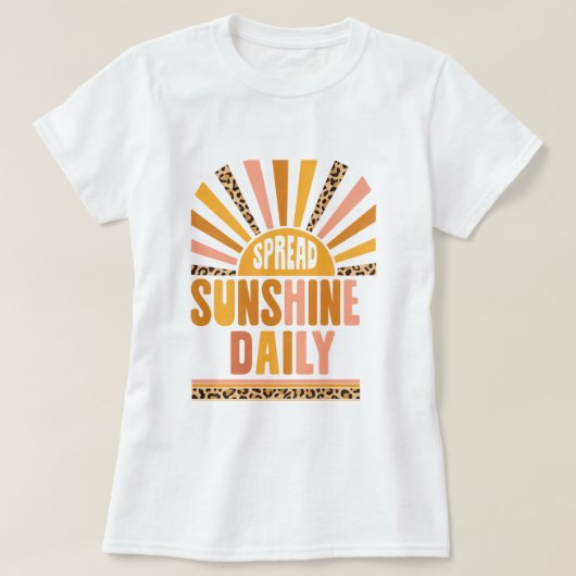 Spread Sunshine Daily Sunburst, Retro Summer T-shirt (Design voorkant)