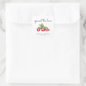 Spread The Love Aardbeienjam Bruiloftsgeschenk Vierkante Sticker (Tas)