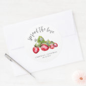Spread The Love Aardbeienjam Huwelijksgunst Ronde Sticker (Envelop)