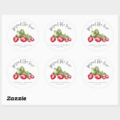 Spread The Love Aardbeienjam Trouwgunst Ronde Sticker (Vel)