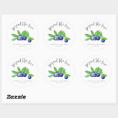 Spread the Love Blueberry Jam Wedding Favor Ronde Sticker (Vel)