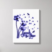 Spread The Love Dandelions and Dragonflies Canvas Afdruk (Voorkant)