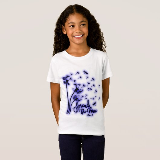 Spread The Love Dandelions and Dragonflies T-shirt (Voorkant volledig)