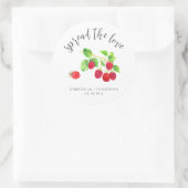 Spread The Love Frambozenjam Bruiloft Favor Classi Ronde Sticker (Tas)