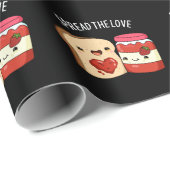 Spread the Love Funny Jam and Bread Pun Dark BG Cadeaupapier (Rol Hoek)