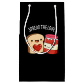 Spread the Love Funny Jam and Bread Pun Dark BG Klein Cadeauzakje (Voorkant)
