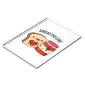 Spread the Love Funny Jam and Bread Pun Notitieboek (Linkerzijde)