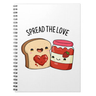 Spread the Love Funny Jam and Bread Pun Notitieboek