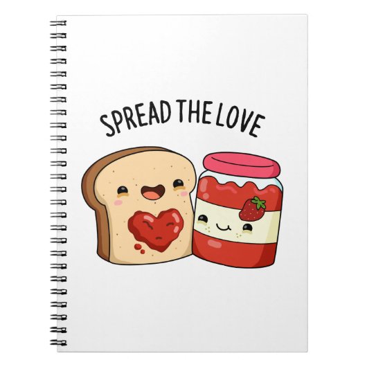 Spread the Love Funny Jam and Bread Pun Notitieboek (Voorkant)