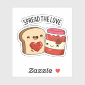 Spread the Love Funny Jam and Bread Pun Sticker (Vel)