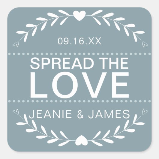 Spread the Love Jam Canning Wedding Favor Vierkante Sticker (Voorkant)