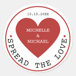 Spread the Love Jam Jelly Jar Favor Ronde Sticker