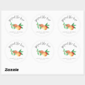 Spread The Love Peach Jam Wedding Favor Ronde Sticker (Vel)