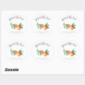 Spread The Love Perzikjam Bruiloft Favor Ronde Sticker (Vel)