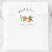 Spread The Love Perzikjam Bruiloft Favor Ronde Sticker (Tas)