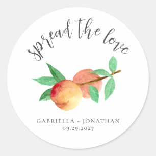Spread The Love Perzikjam Huwelijksgunst Ronde Sticker