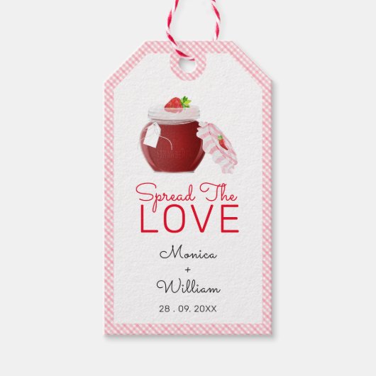 Spread the Love Strawberry Jam | Labels voor wedde Cadeaulabel (Voorkant)
