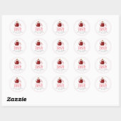 Spread the Love Strawberry Jam | Weddenschap Ronde Sticker (Vel)