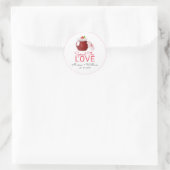 Spread the Love Strawberry Jam | Weddenschap Ronde Sticker (Tas)