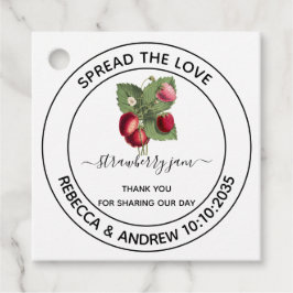 Spread the Love Strawberry Jam Wedding Favor Favo Bedankjes Labels
