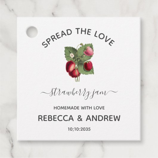 Spread the Love Strawberry Jam Wedding Favor Label (Voorkant)